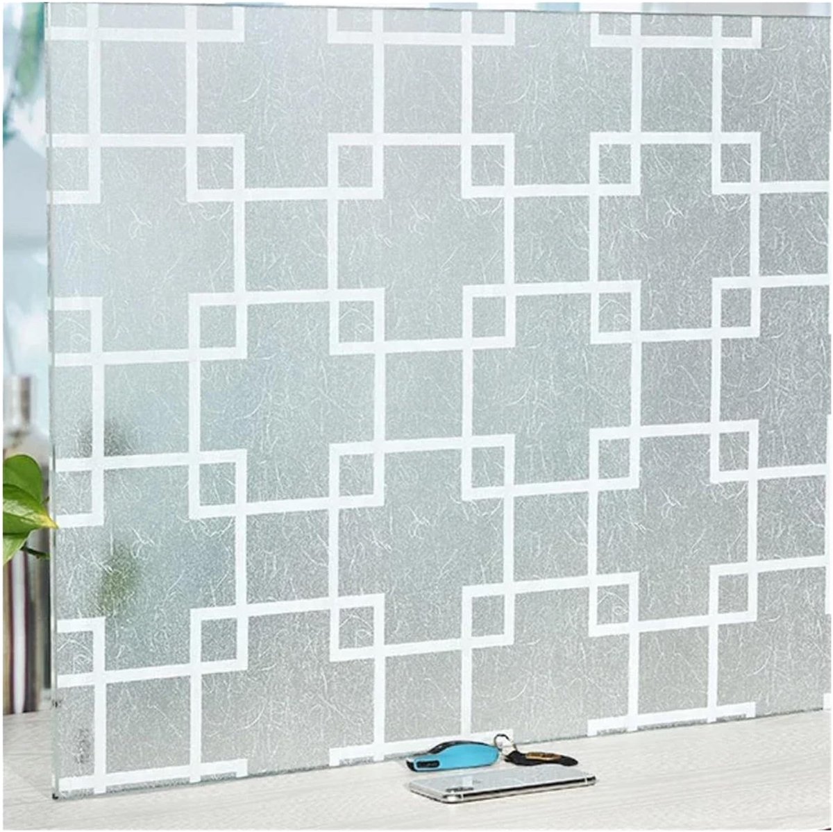 Raamfolie voor privacy - 45 x 200 cm - Zwart/bruin