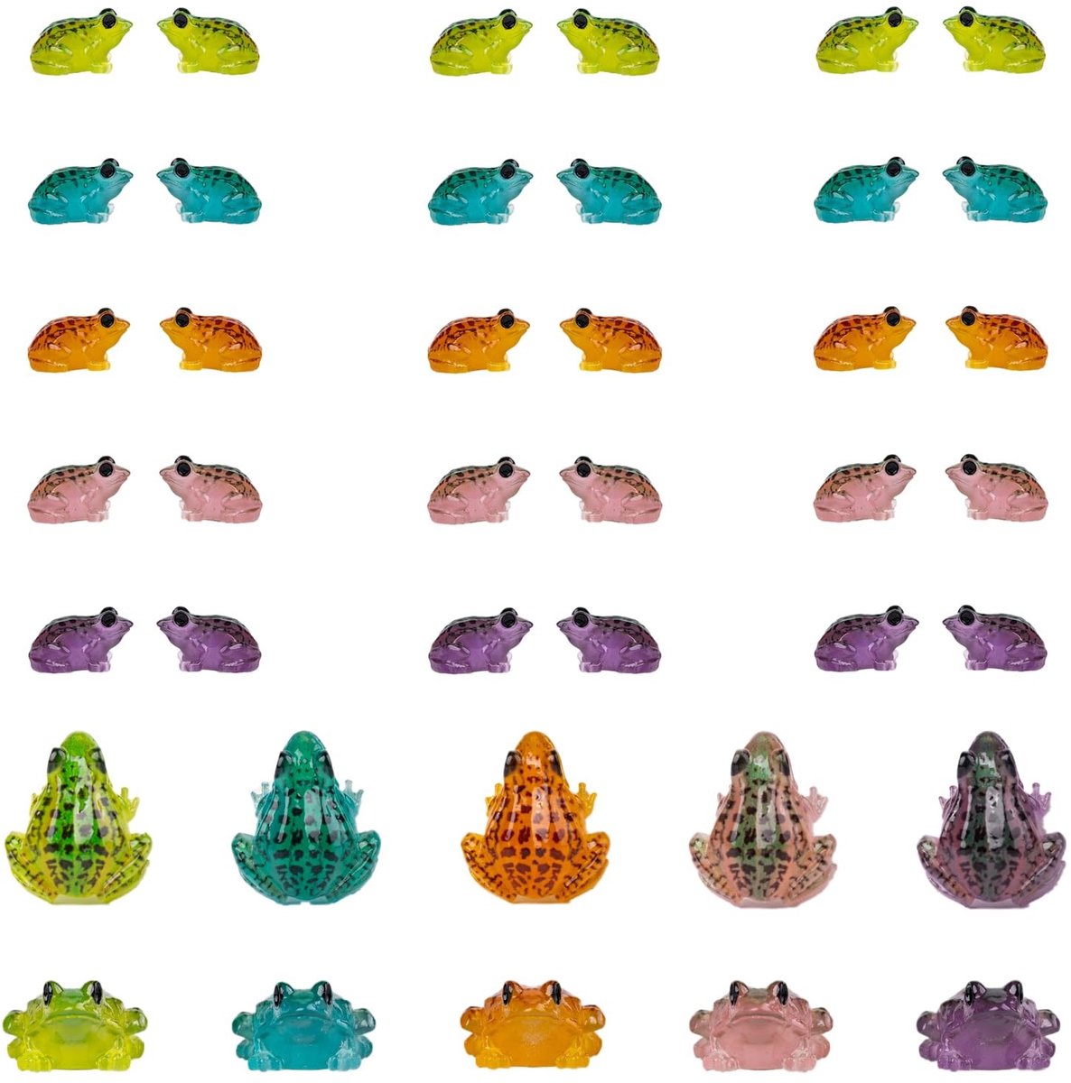 40 Miniatuur Kikkerfiguren - Resin Decoratie voor Fairy Garden