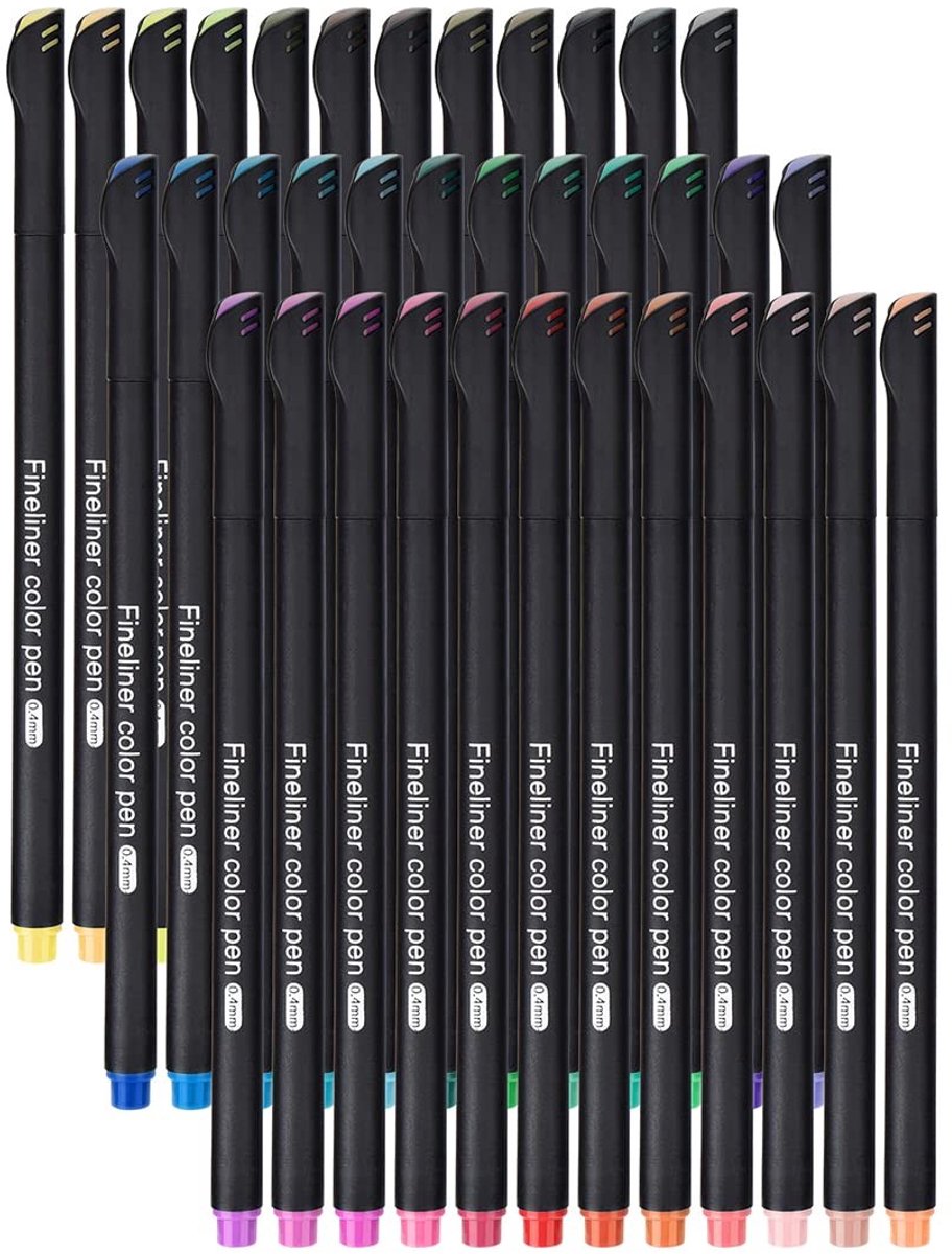 Fineliner Pen Set - 36 Kleuren voor Schrijven en Tekenen
