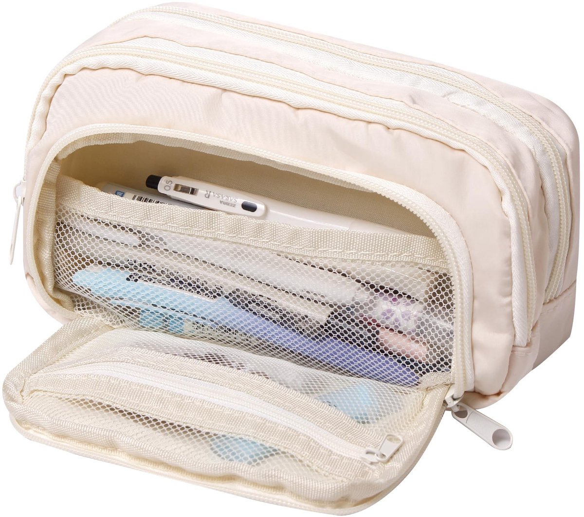 Effen Kleur Potloodetui - Beige - Geschikt voor School