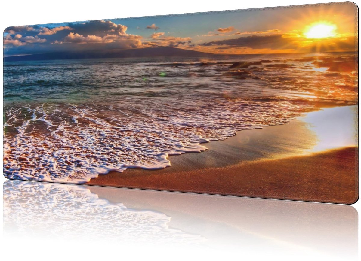 Antislip Muismat - Grote zonsondergang afbeelding - 89,9 x 39,9 cm