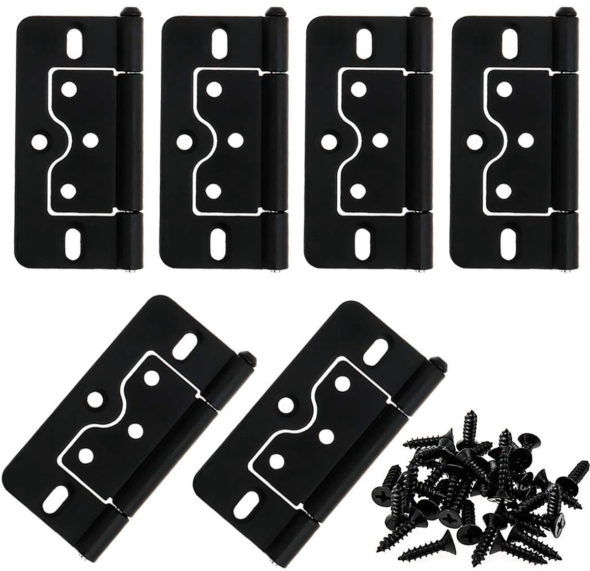 Deurgrepen zonder Mortise - Zwart 6 Stuks