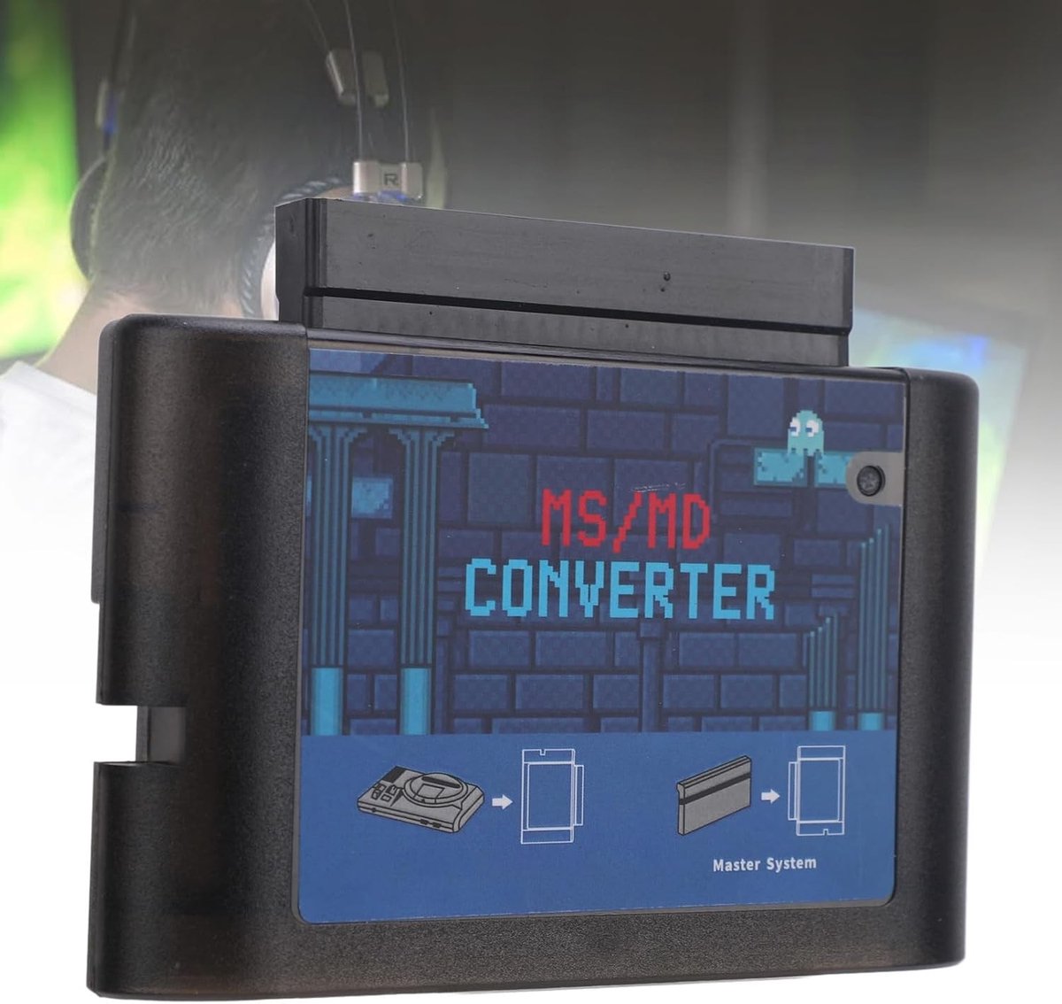 Game Burner Card Converter voor MS naar MD - Video Cassette Converter voor Verbeterde Gaming Ervaring - Plug & Play voor Diverse Gaming Platforms (Zwart)