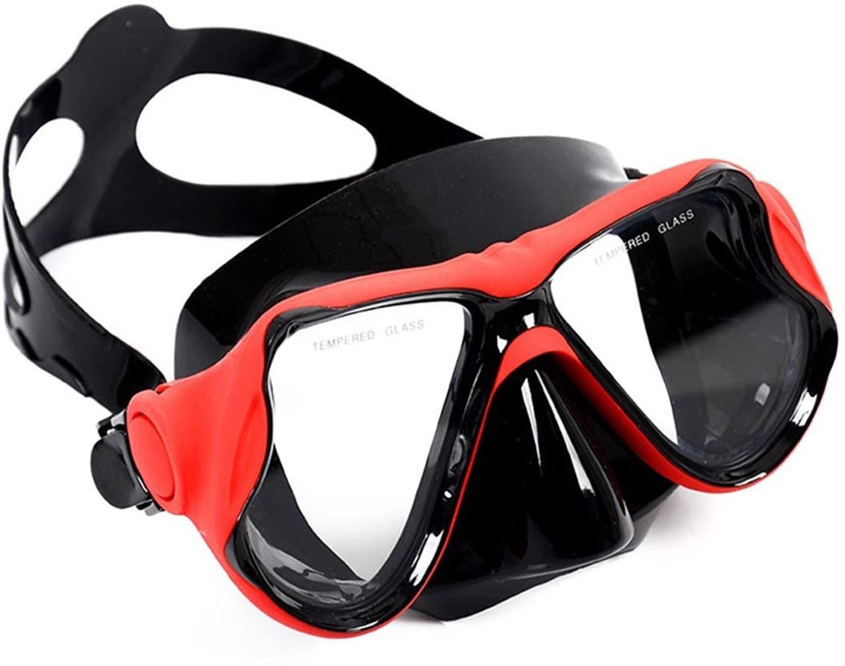 Zwembril voor snorkelen en duiken - Zwart/Blauw/Rood