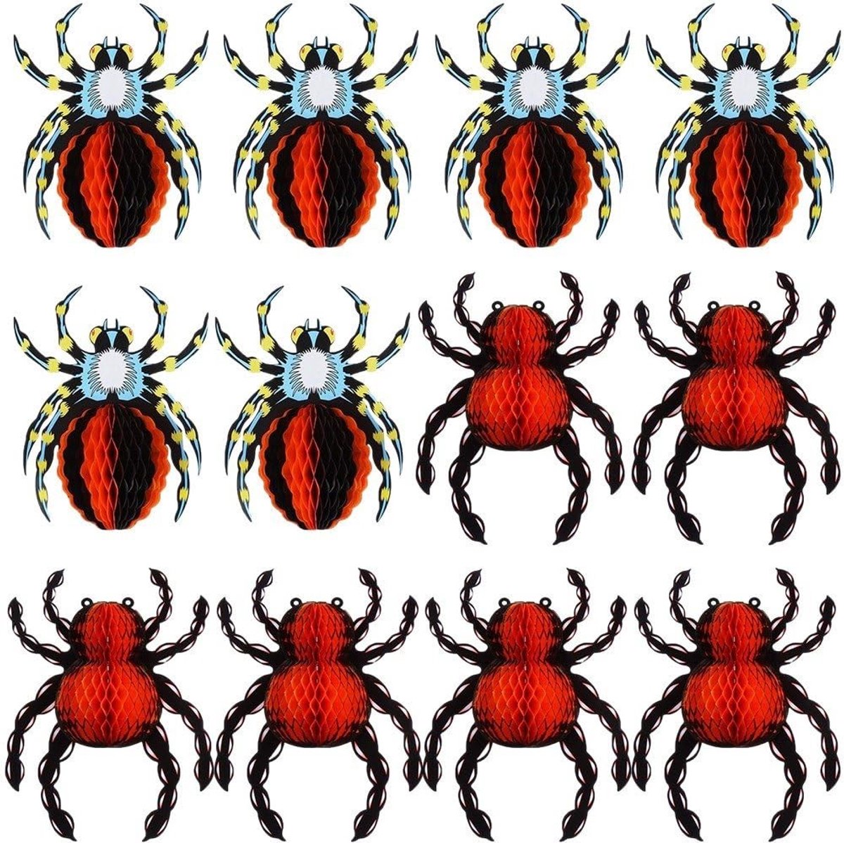 12 Stuks Papier Honingraat Ornament - Halloween Decoratie