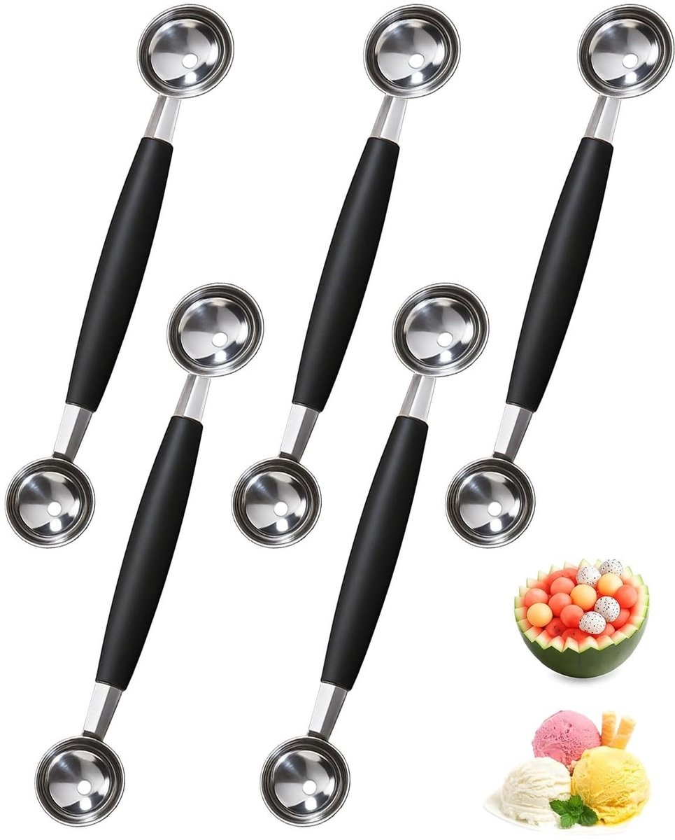 Set van 5 Dubbelzijdige Melonenausstechers - Ideaal voor Fruit en Groente