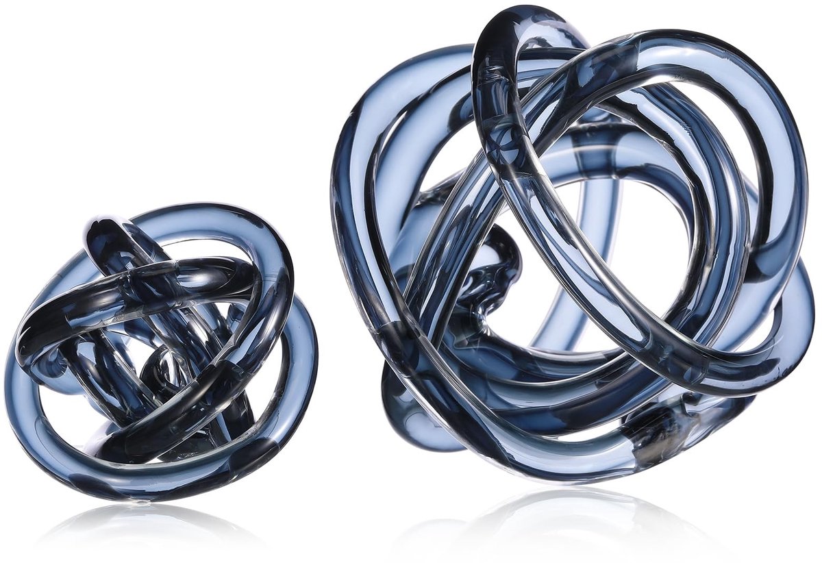 Decoratieve glazen ballen - Set van 2 - 3,9''/5,9''