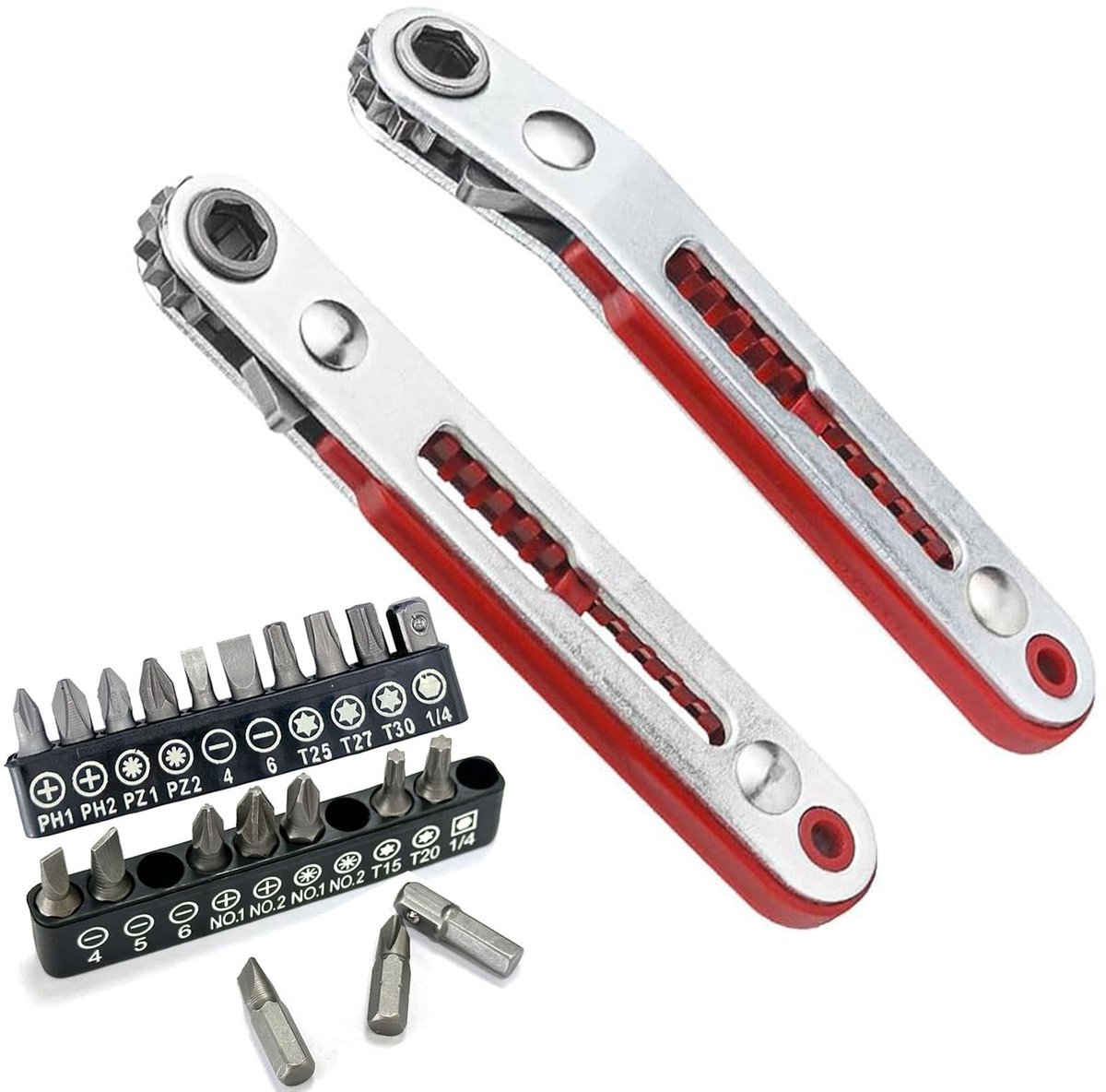 Mini Ratelschroevendraaier met 20 Bits - Dubbel Magnetisch en Omkeerbaar