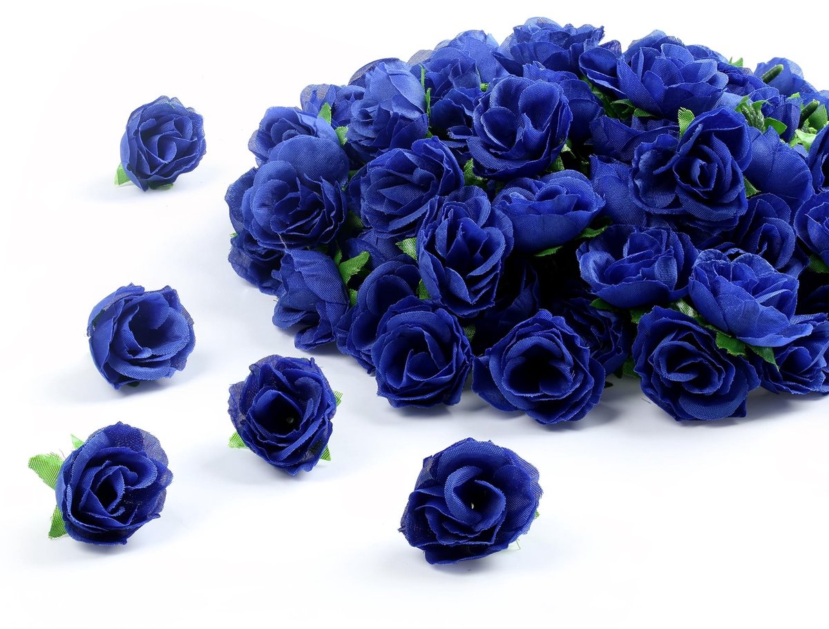 Kunstbloemen Mini Rozen - 100 Stuks Blauw