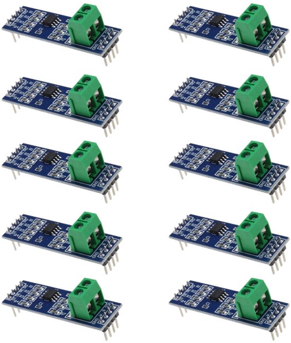 Ontwikkelingsbord met max485 - 10x rs485 module