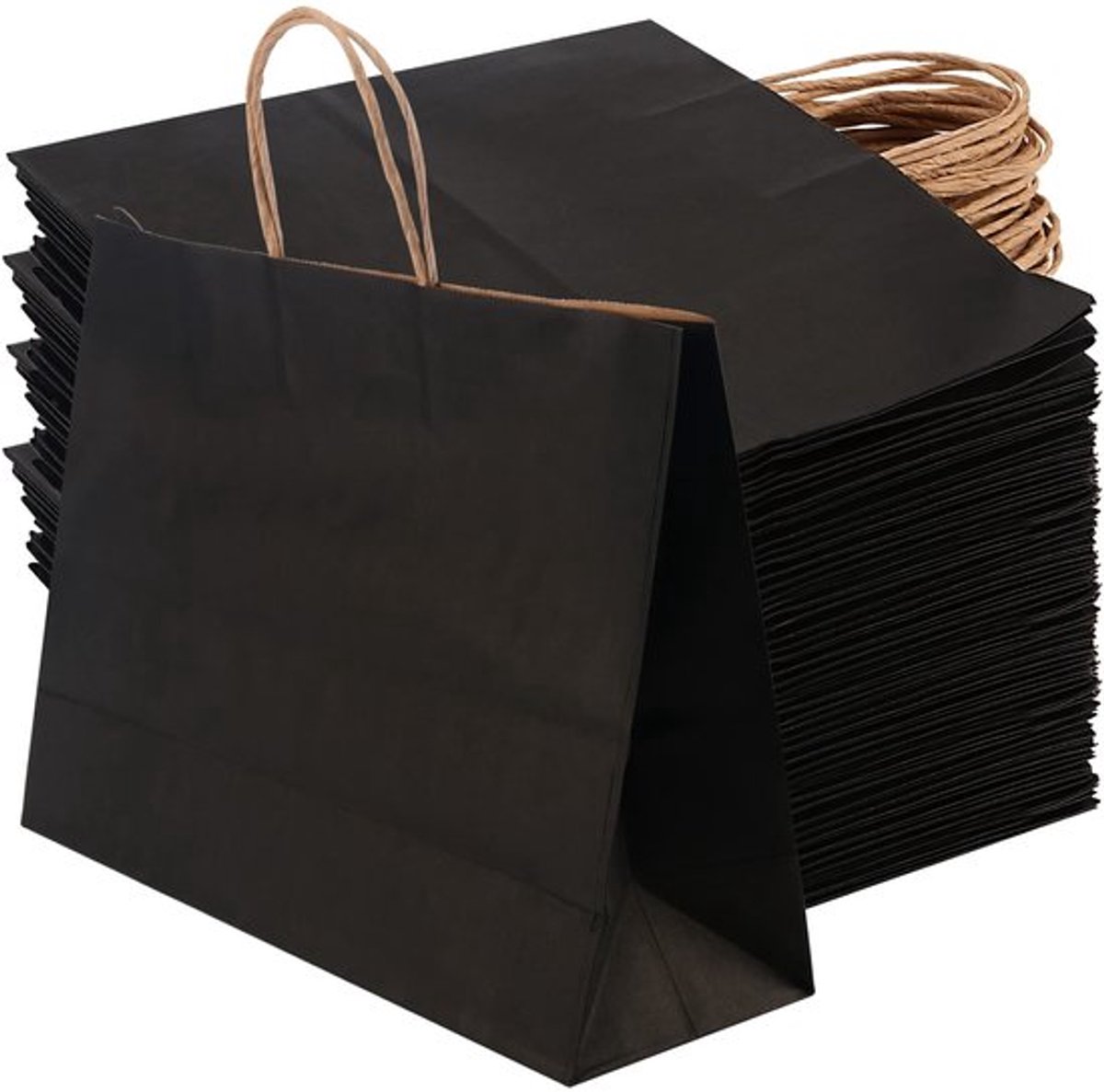 Zwarte Kraft papieren zakken - Geschenken en winkelen - Grote en stevige zakken