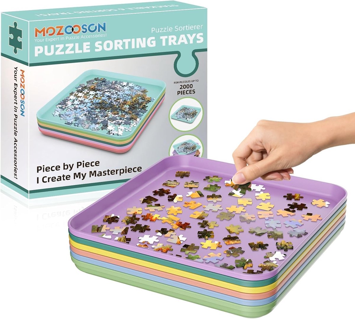 Puzzelsorteerschalen - Kunststof - Stapelbaar en Ruimtebesparend - Geschikt voor verschillende puzzelgroottes - Voor Puzzelliefhebbers