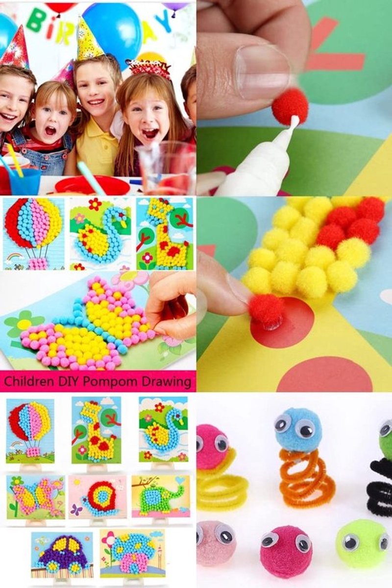 Zeynomax - Mini-pompons - Knutselaccessoires - Pluizige Ballen - Groen - DIY