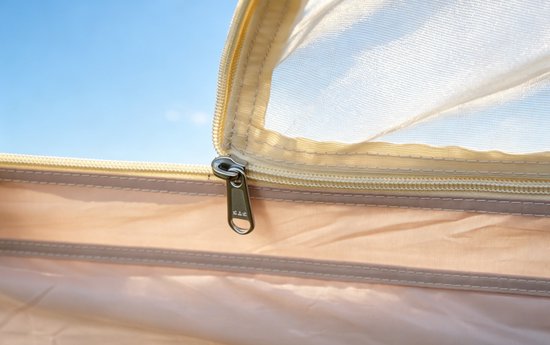 HAUSS SPOLE Tent - 400 x 400 x 250 Cm - Ruim Voor 4-8 Personen - Polyester - Beige - Vierseizoenen Kamperen Met Kacheldoorvoer van hauss-spole — afbeelding 5