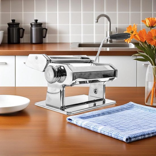 Machinegereedschap Handslinger - Handmatige Crank - Pasta Maken - Tijdbesparende Efficiëntie - 18 x 14 x 2.5 cm - Zilver — afbeelding 2