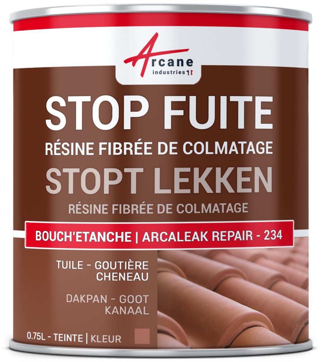 Vezelwaterdichtingsverf - Dakpan-, goot- en dakgootafdichter: BOUCH' ETANCHE
