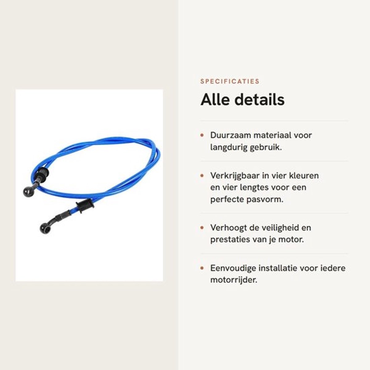 Gevlochten staalremkoppeling - 50 tot 120 cm - Dailygoods