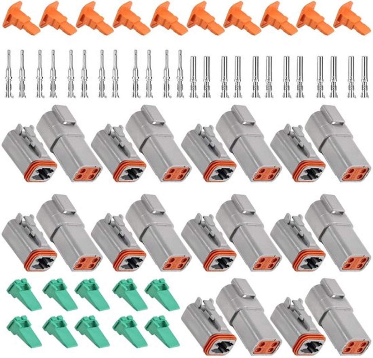 Duitse autoakku-stekkers 4-polaire, 10-set Plus