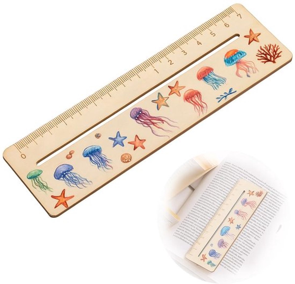 Persoonlijke houten bladwijzer met leeshulp dailygoods