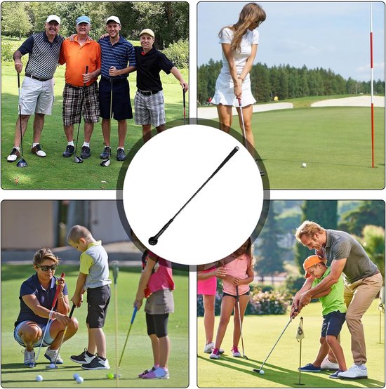 Golf Swing Trainer - Golfhulp Correctie - Swing Verbeteren - Automatische Rebound - 80 cm - Zwart van GOLF — afbeelding 5