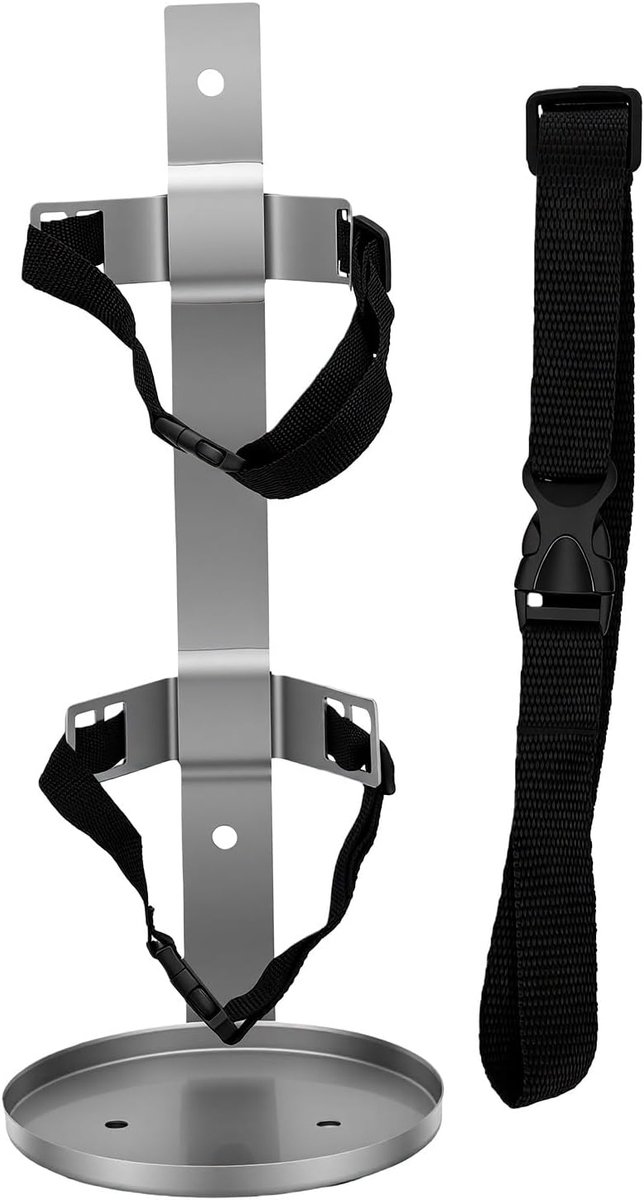 Brandblusser Muurbeugel - Brandblusserhouder Bevestiging - Veilige Opslag - Roestvrij Staal Marine Grade - 55 Inch Lade - Zilver
