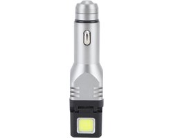 Zaklamp met Raambreekker - Noodlamp Auto - Auto Noodsituaties - Dubbele Lichtbron - 15 cm - Zwart