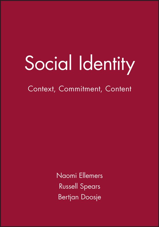 Boek kaft met de titel Social Identity: Context, Commitment, Content en namen van auteurs.
