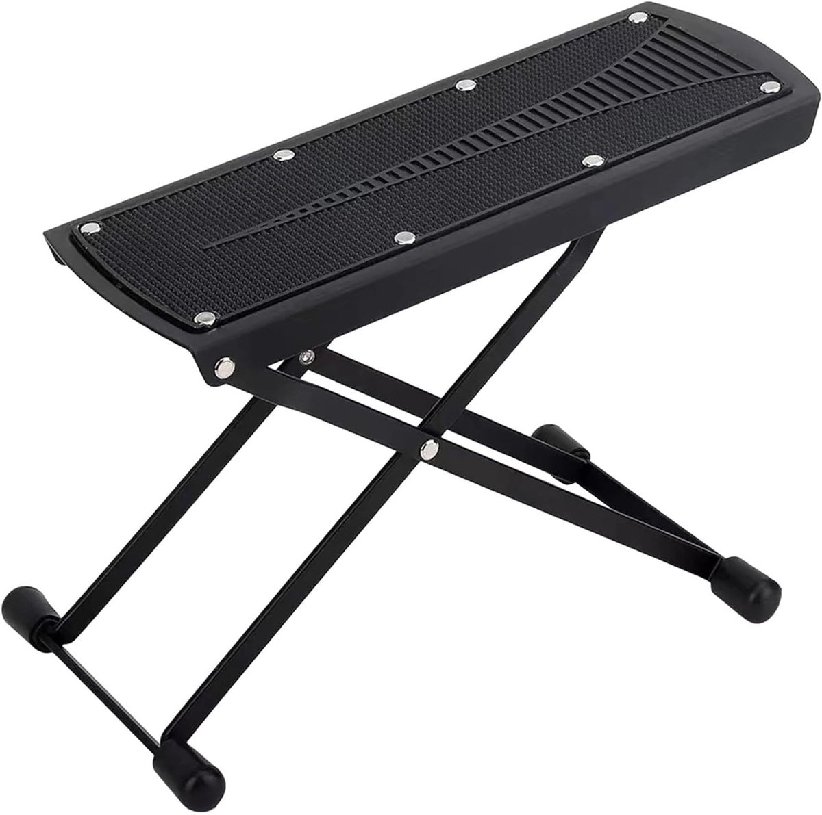 Pedicure Kruk - Voetsteun Kruk - Voetverzorging Thuis - Verstelbaar 6 Hoogtes - 25 cm - Zwart