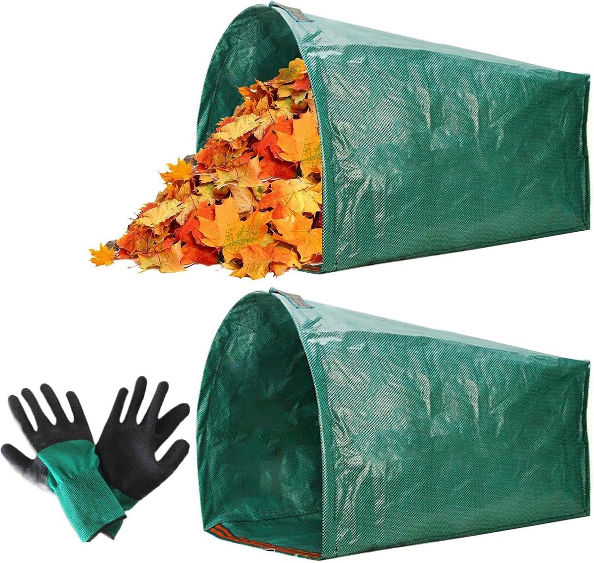Bladverzamelzak - Tuinafvalzakken - Tuinonderhoud - Hellende stroomgeleiding - 270 liter - Groen