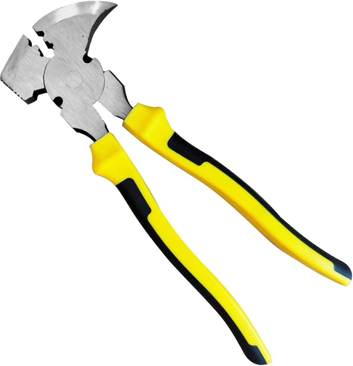 Multifunctionele Tang - Gereedschap Pliers - Hekwerk Onderhoud - Geïntegreerde Hamerkop - 28 cm - Geel