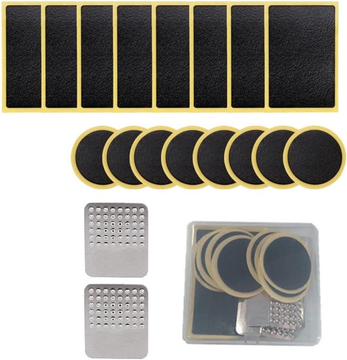Banden Reparatieset - Fiets Reparatie - Onderweg Reparen - Zelfklevend Materiaal - 18 Stuks - Zwart Geel