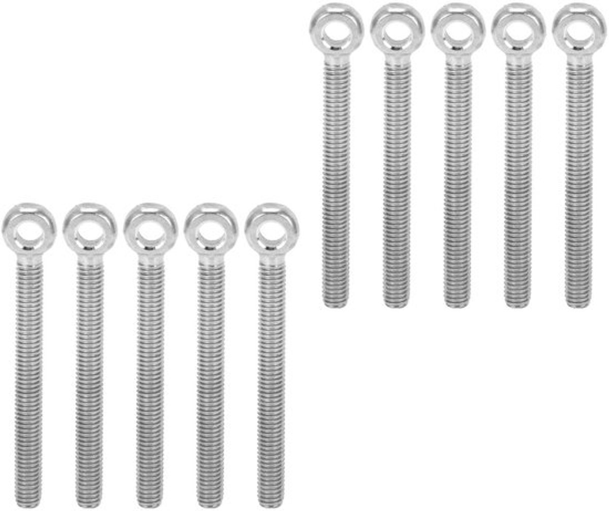 NTHProducts - M6x60 Eye Bolts - Schroefogen - Duurzaam en Sterk - Zilver - Voor