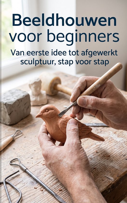 Sculpture pour débutants : De la première idée à la sculpture finie, étape par étape. Mains travaillant sur un oiseau en argile.