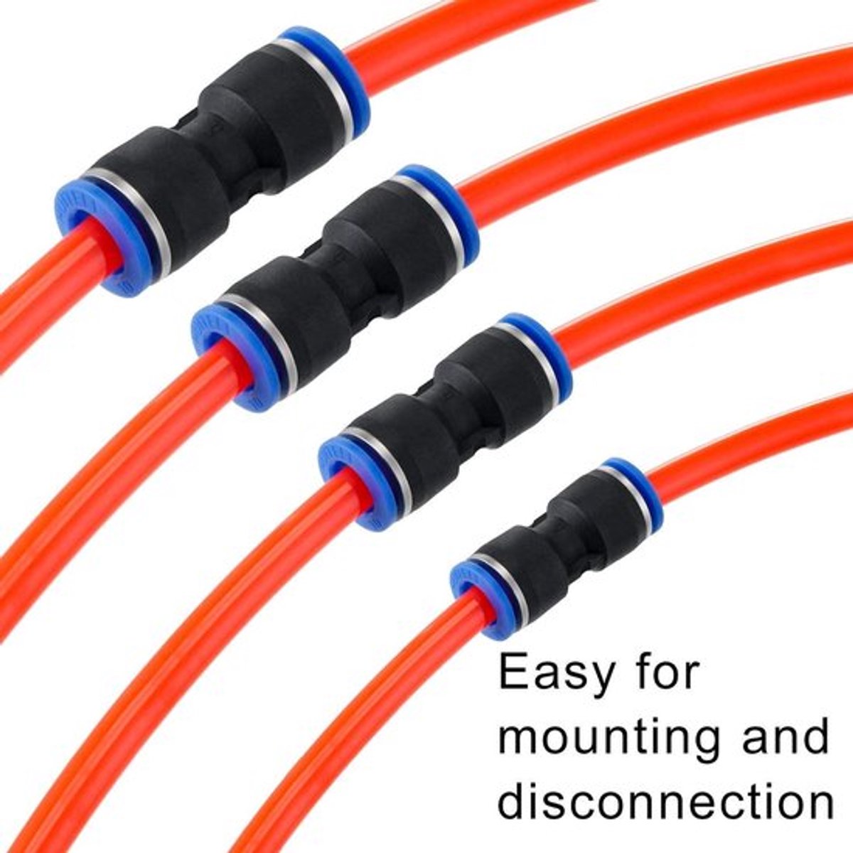 Allecto Plus - Set van 75 stuks rechte pneumatische connectoren voor lucht en water