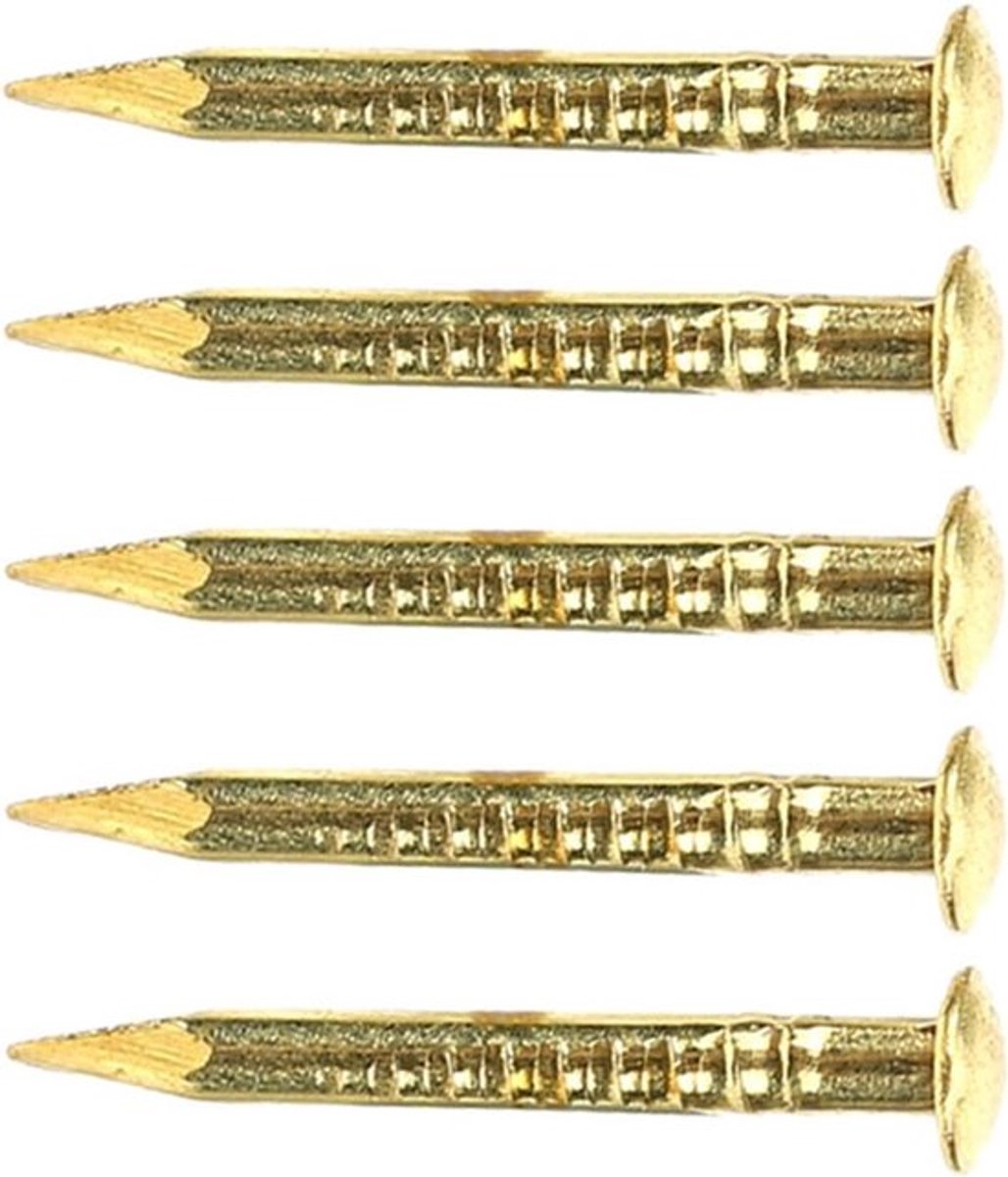 Ronde Kop Gouden Spijkers - 100 Stuks - Messing Wandspijkers - 10mm 15mm 18mm 22mm