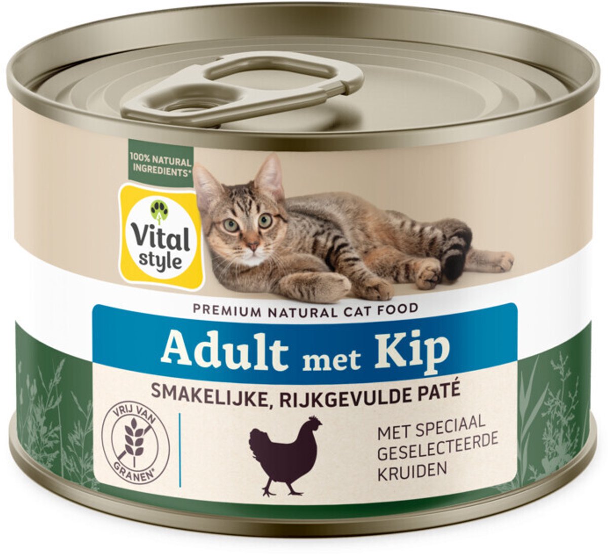 VITALstyle Vitalstyle Kattenvoer Nat Blik Care Kip - 12 x 200 gr - Voordeelverpakking