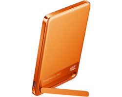 Iniu, Powerbank 5.000 mAh - Geschikt voor MagSafe - MagPro Slim Qi2 15W - Met Standaard & USB-C Kabel, Oranje