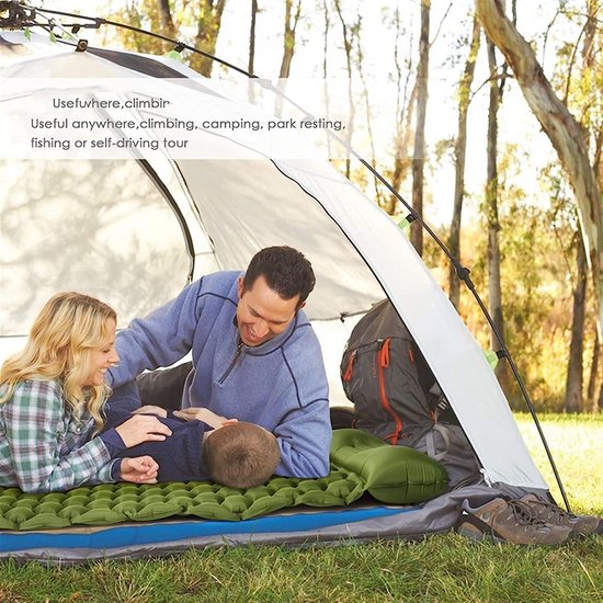 Opblaasbare Matras - Luchtkussen Slaapmat - Outdoor Kamperen - Vochtbestendig Waterdicht - Draagbaar Pad - Blauw — afbeelding 3