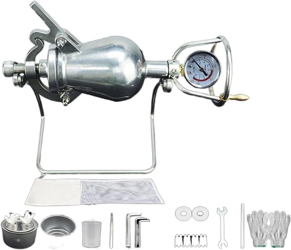 Popcornmachine - Mini Popper - Thuisgebruik - Met Manometer - 238ml - Zilver