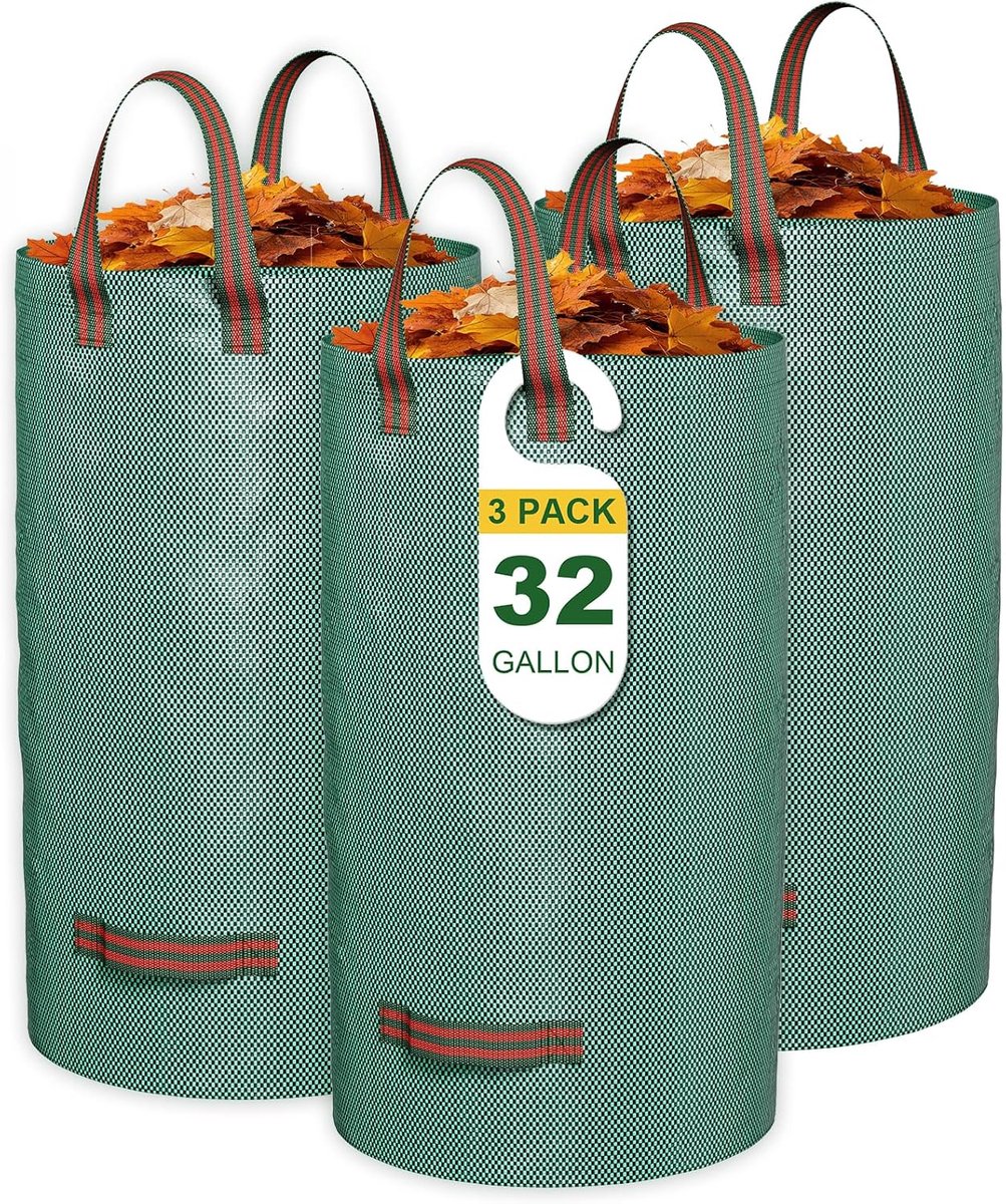Tuinafvalzakken - Opruimzakken - Tuinonderhoud - Scheurbestendig - 3 stuks - Groen