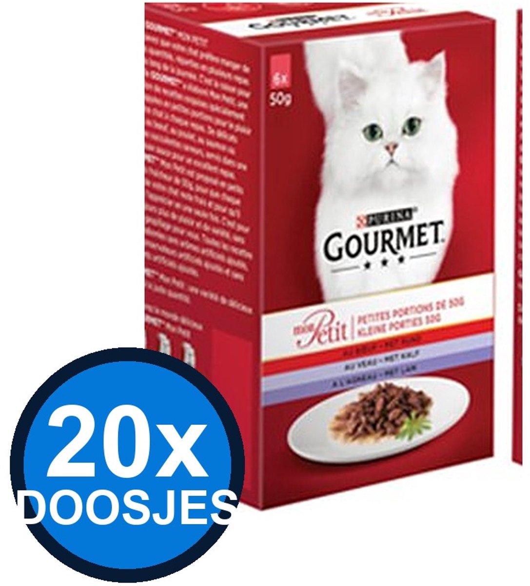 Gourmet Gourmet - Mon Petit Vlees 6x50g - Kattenvoer Natvoer - 300g