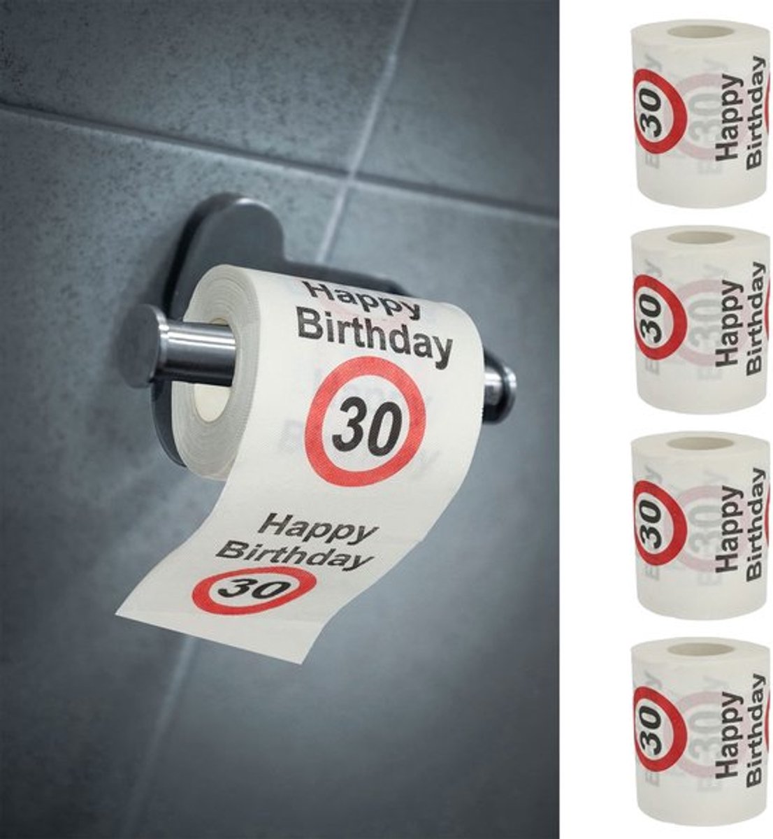 Dailygoods- Toiletpapier 30e Verjaardag - 2-laags - Set van 4 - 24