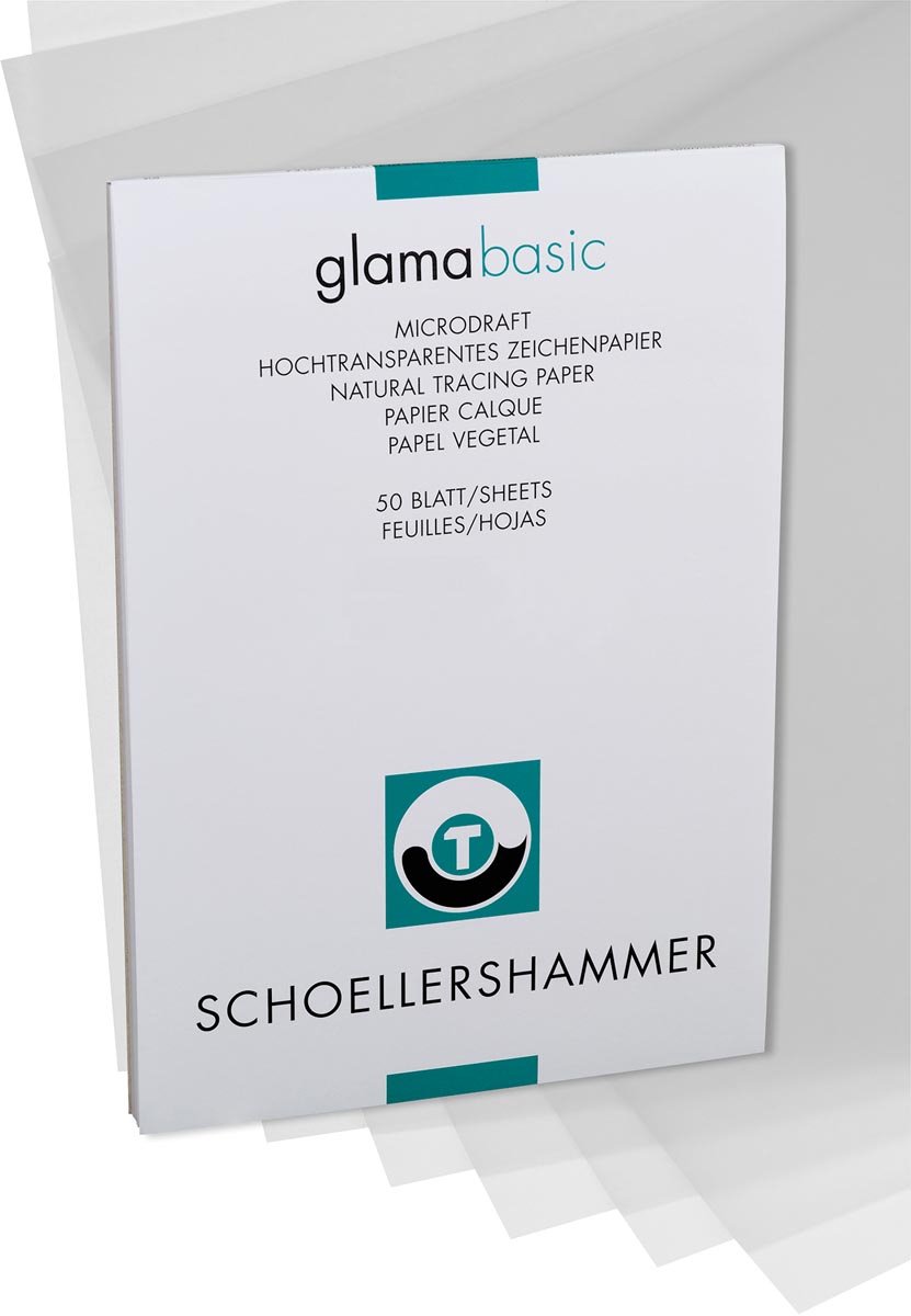 Schoellershammer Glama papier | 100 g | ft 29 | 7 x 42 cm | A3 | transparant | blok van 50 vel