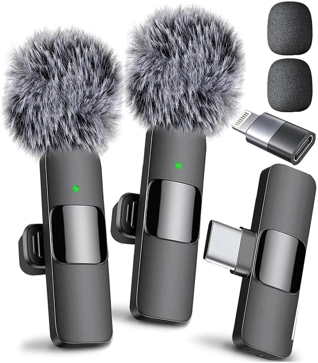 Innovastore Draadloze microfoon - Lavaliermicrofoon - Podcast microfoon - Audio-opnamemicrofoon -