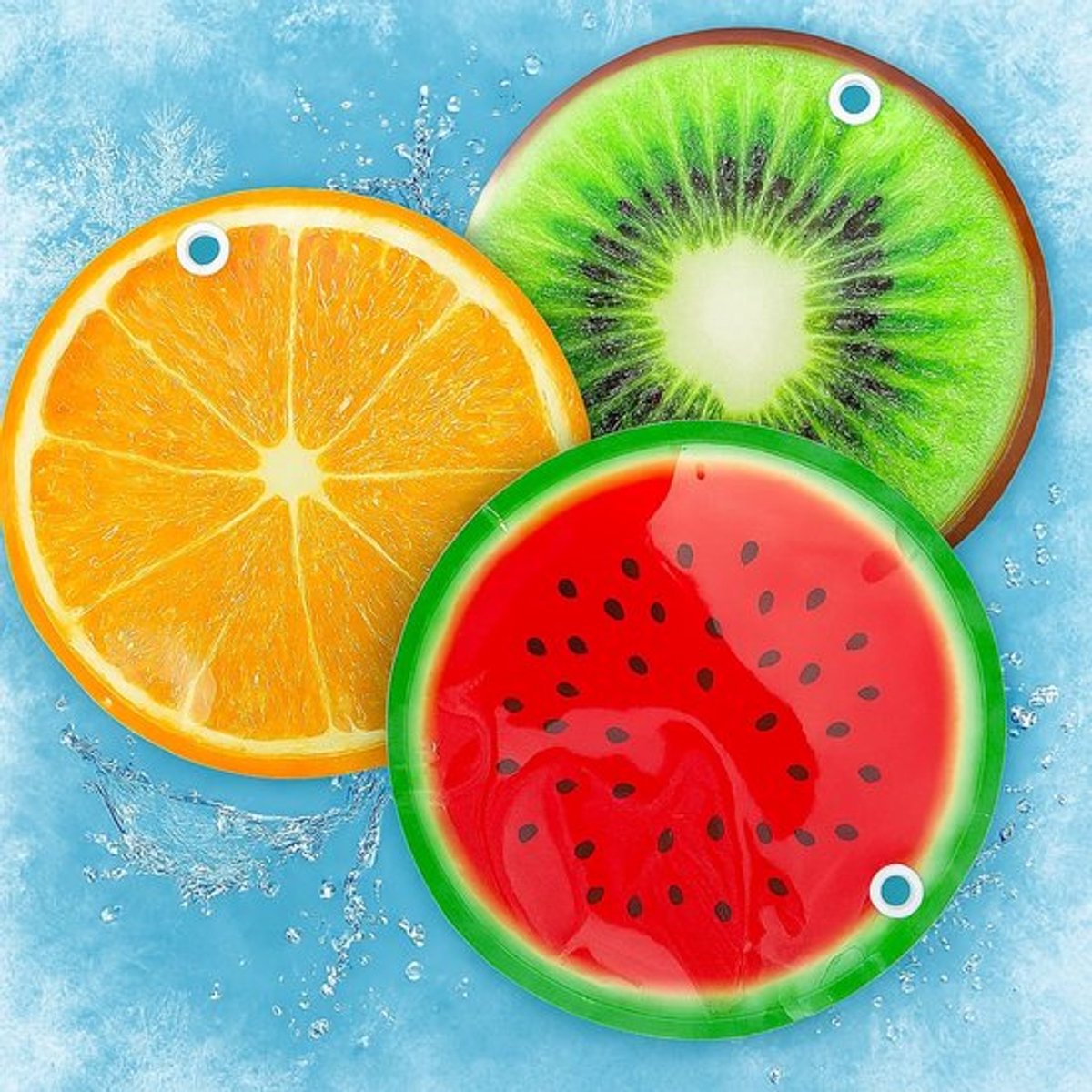 Dailygoody - Koelpad - Koelmat - Ideaal voor Zomer - Diameter 16 cm - Fruitprint