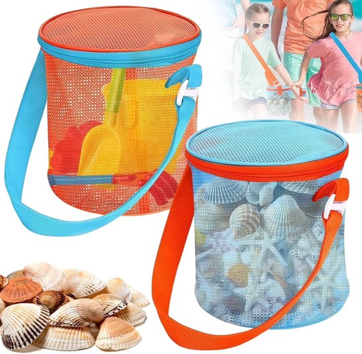 Virtubuy - Strandspel Speelgoed voor Kinderen - Handige Opbergnet - Mesh Strandtas