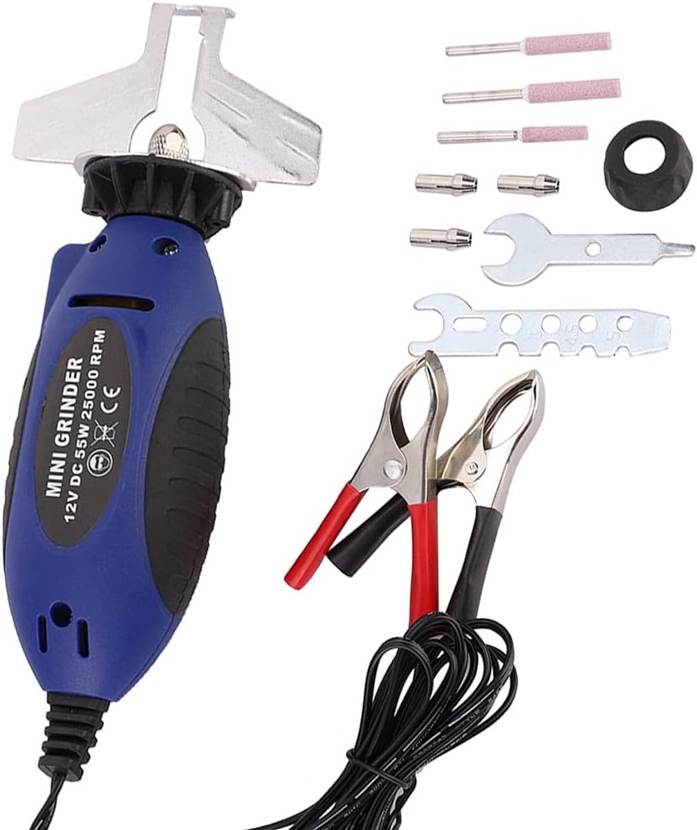 Kettingzaag Slijper - Slijpsysteem Kettingzaag - Onderhoud Kettingzaag - Inclusief 3 Slijpstenen - 20 cm Lengte - Blauw