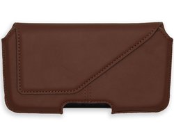 Accezz Hoesje - Geschikt voor Universeel - Real Leather Belt Case - Bruin