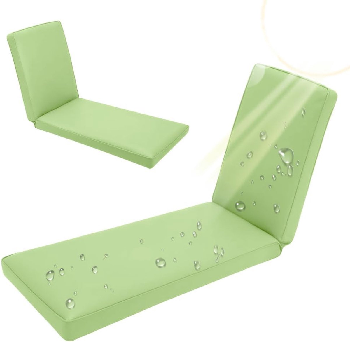 Ligstoelkussens - Tuinkussen - Buiten Ontspannen - Waterafstotende Hoes - 173 x 56 cm - Mintgroen