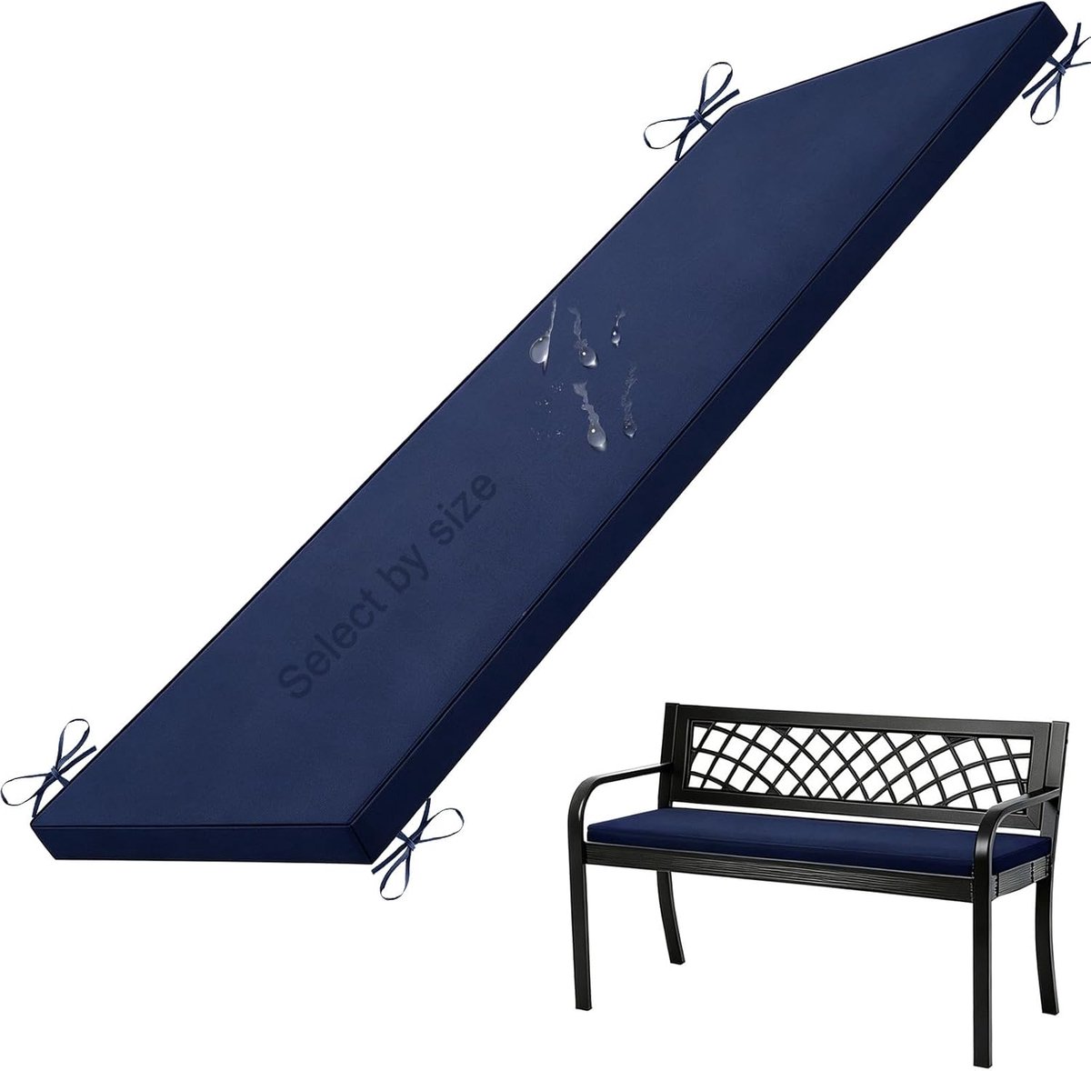 Bankkussen Buiten - Tuinkussen Zitkussen - Comfortabel Zitten - Waterafstotende Stof - 110x55 cm - Marineblauw